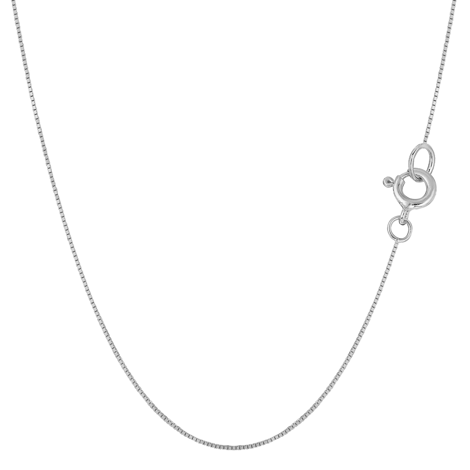 925 Sterling Silver Rhodium Plated Box Chain, Width, 0.7mm