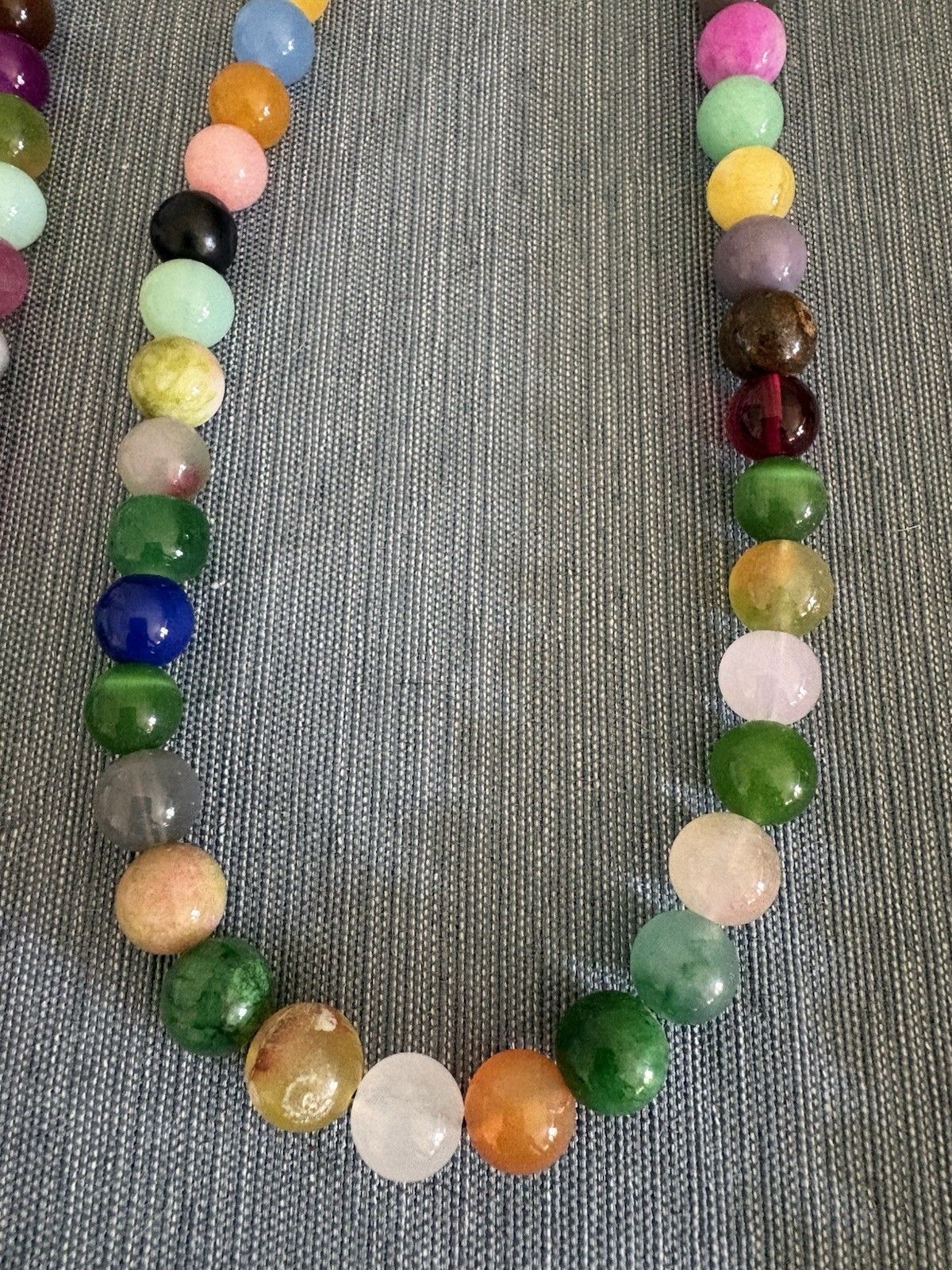 Boho Long Beaded Necklace Multicolor Stone Style Tassel Pendant Statement