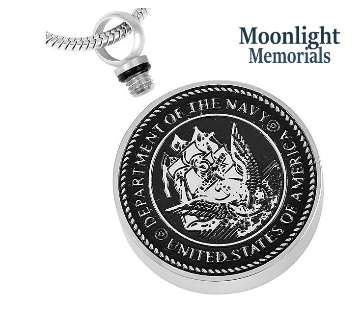 New United States Navy Cremation Urn Keepsake Ashes Memorial Necklace