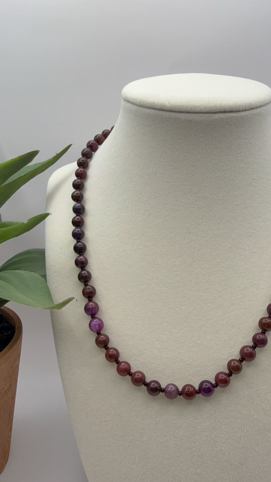 Sugilite Gemstone Necklace | 6mm Beads | 18 Inch