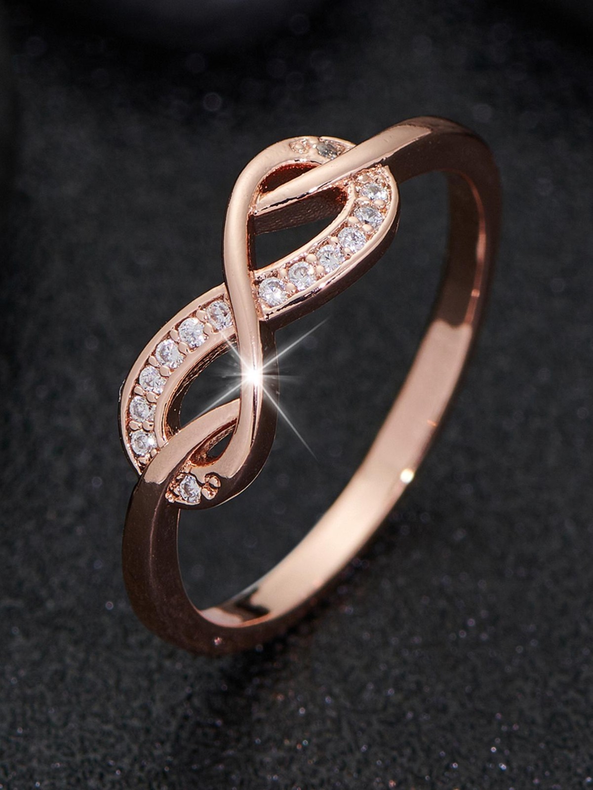 Infinity CZ Ring Forever Endless Love Eight Shape Band Ring Women Jewelry Gift