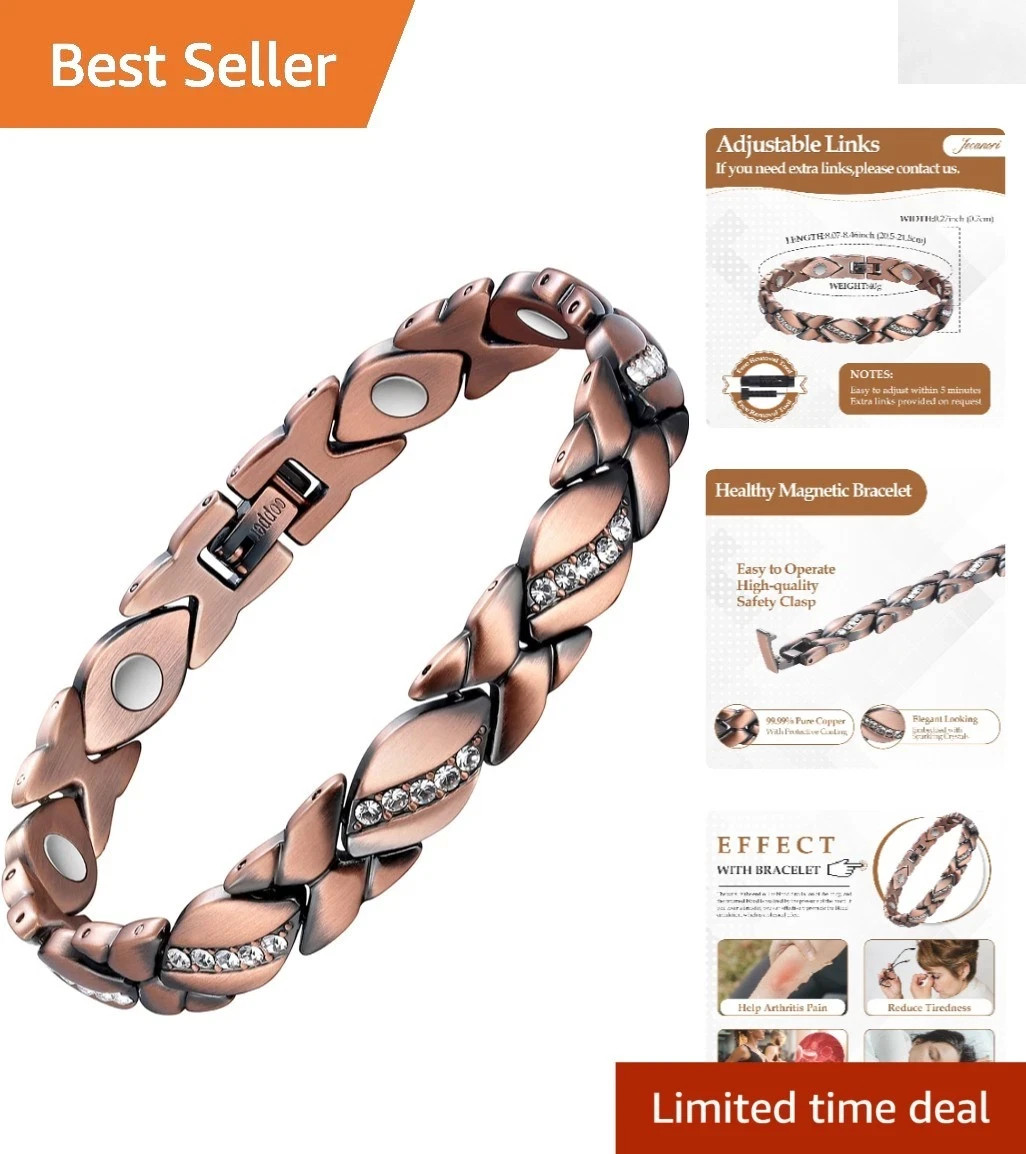 Elegant 3500 Gauss Magnetic Copper Bracelet for Women Valentine’s & Girlfriend’s