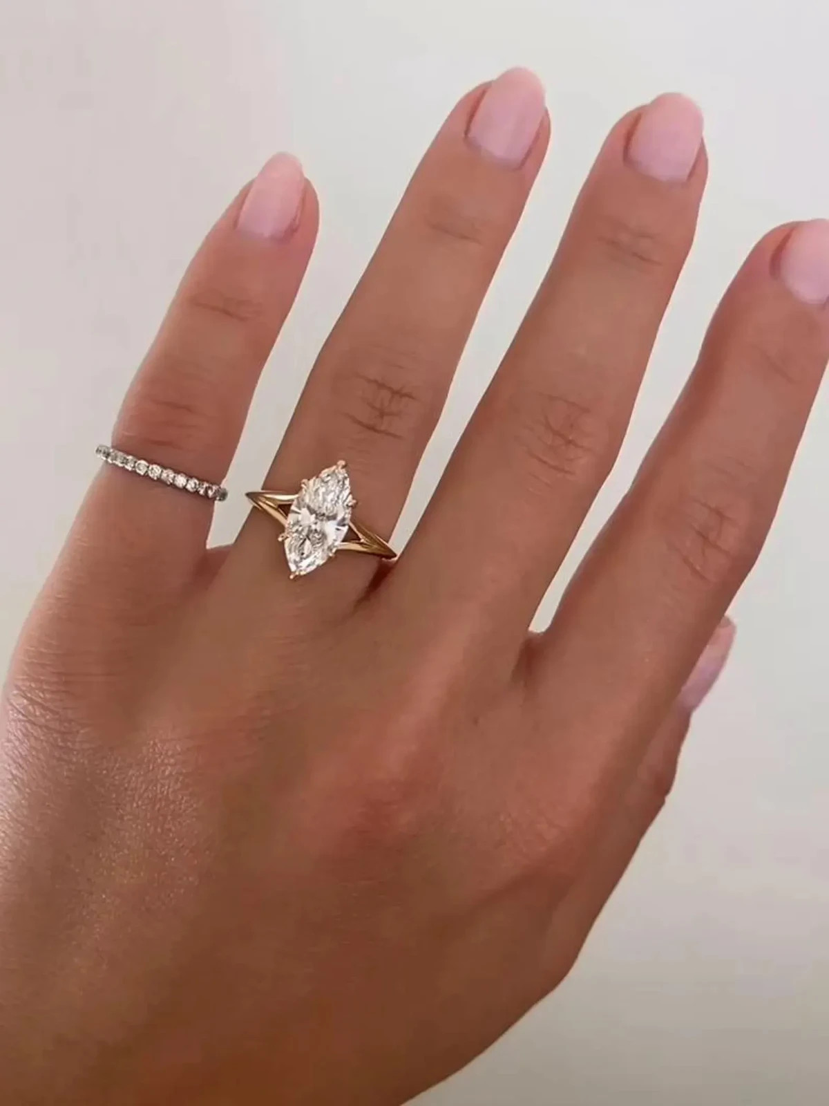 1.50CT Marquise Moissanite Solitaire Engagement Ring, Split Shank Solitaire Ring