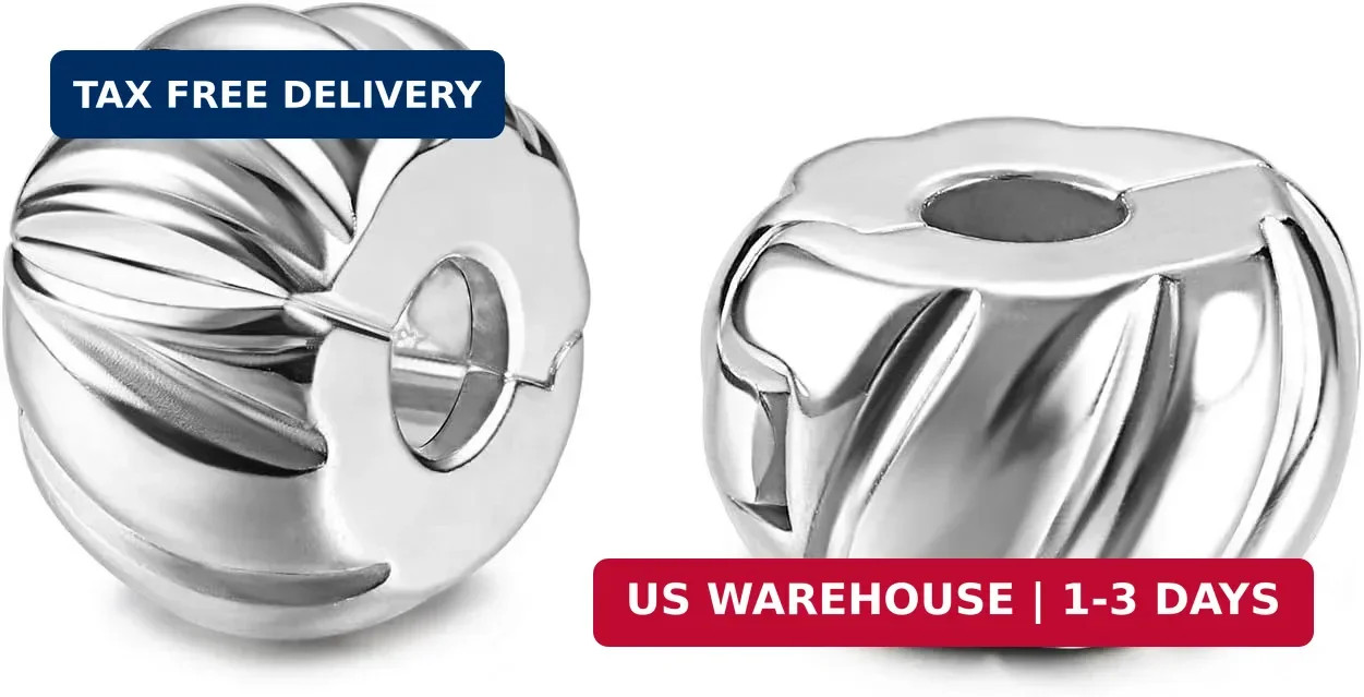 Authentic 2Pc Clip Lock Spacer Stopper Charm Bead Suits Pandora Bracelet NEW USA