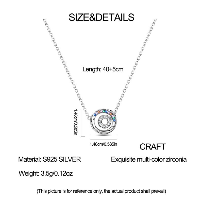 PANDACH Sterling Silver Necklace For Women, Thin Chain Mobius Loop Pendent Gifts