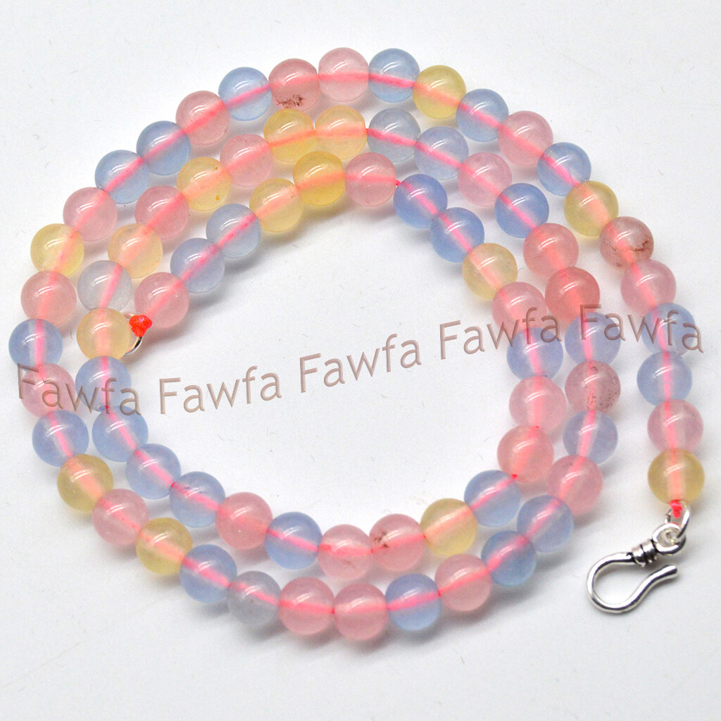 Natural 4mm jasper opal agate quartz amethyst crystal gemstone beaded Necklace