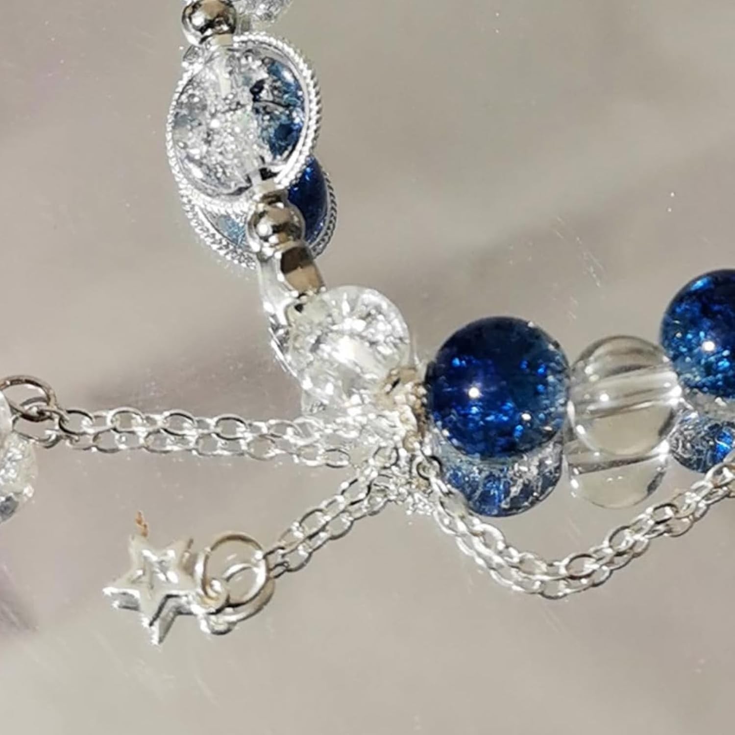 1pc Star Bracelet for Women Crystal Blue Charm Bracelet Dating Party Wedding