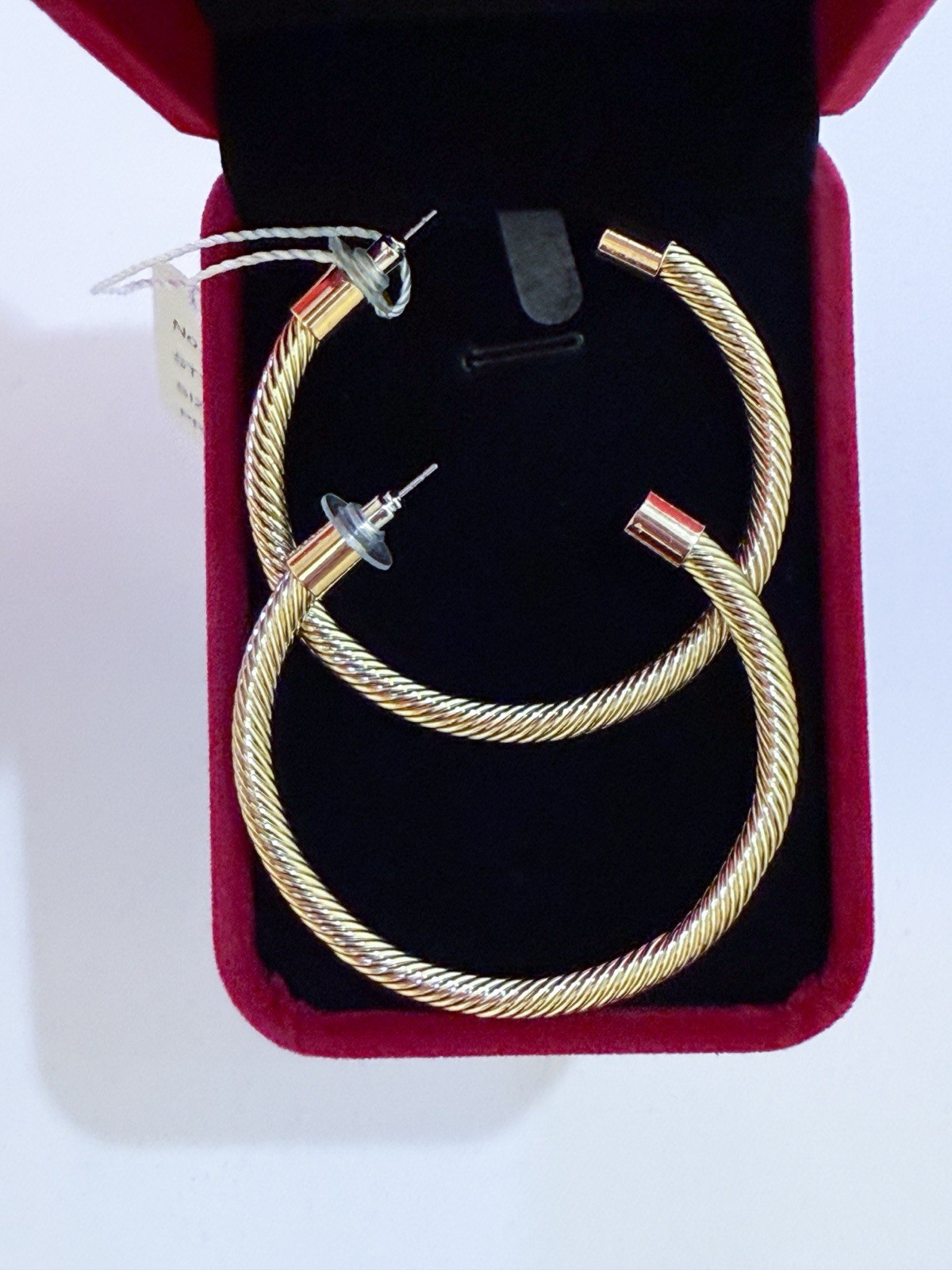 $95 ❤️ 2.2” Gold Hoops Twisted Fashion earrings wedding party formal evening