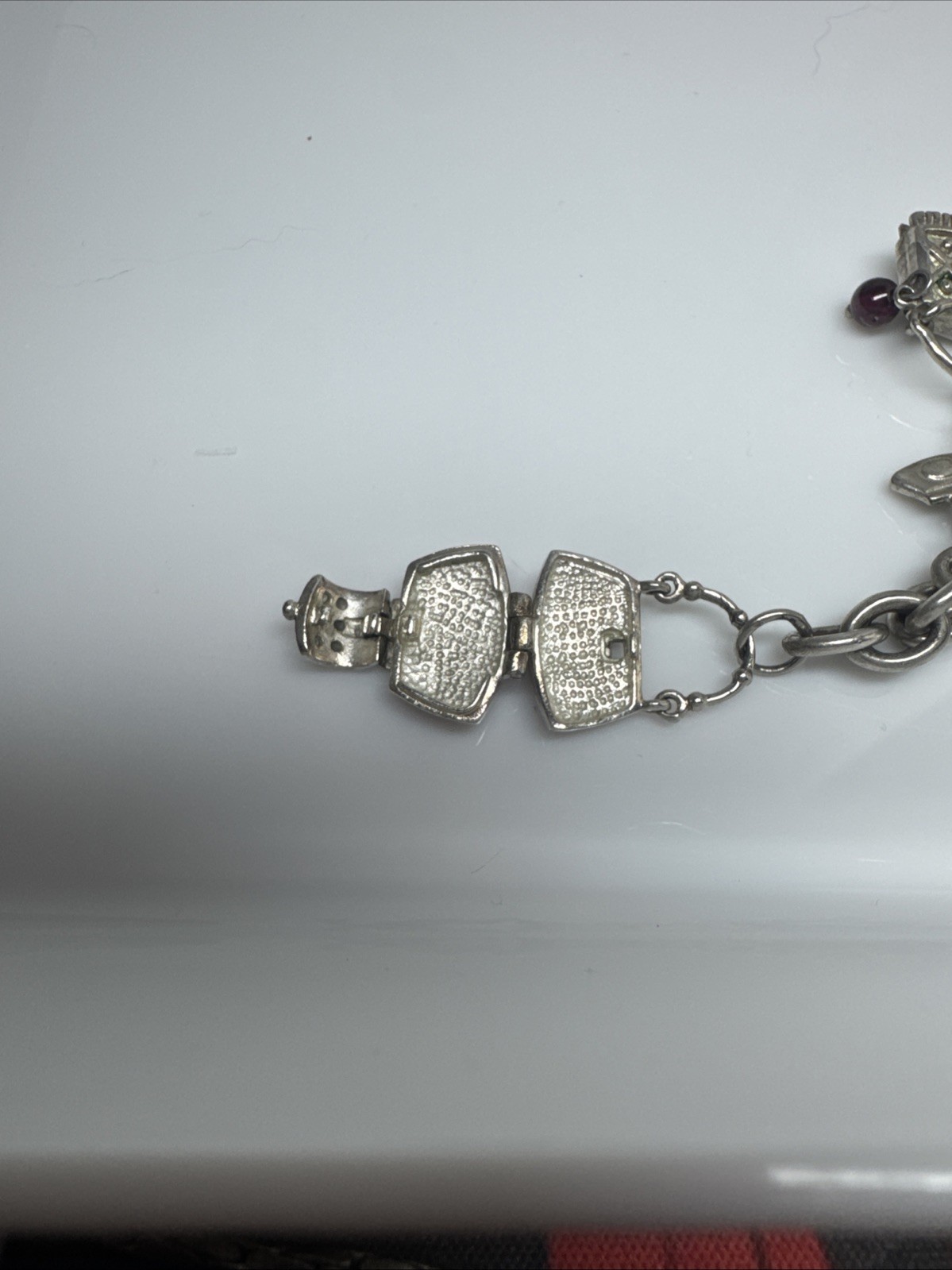 26 grams 925 Sterling silver handbag CHARM BRACELET Handbag Purses open j1-1