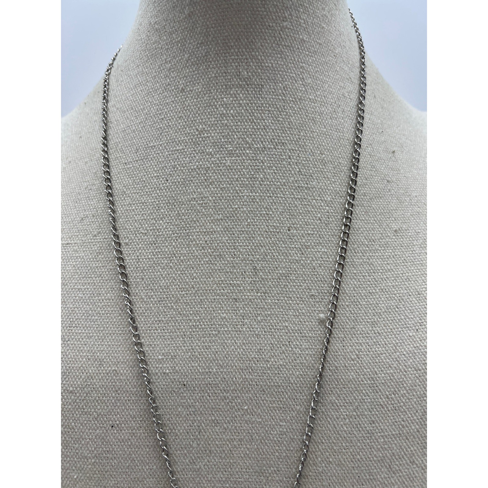 LaghCat Mermaid Pendant Necklace Boho Mermaidcore Fantasy Silver Tone 27in Chain