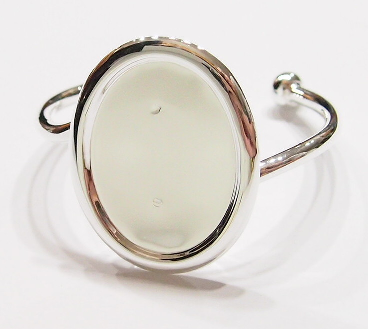 4 Colors 40x30mm Single Design Cuff Bracelet Settings for Cameos, Cabs or Glass