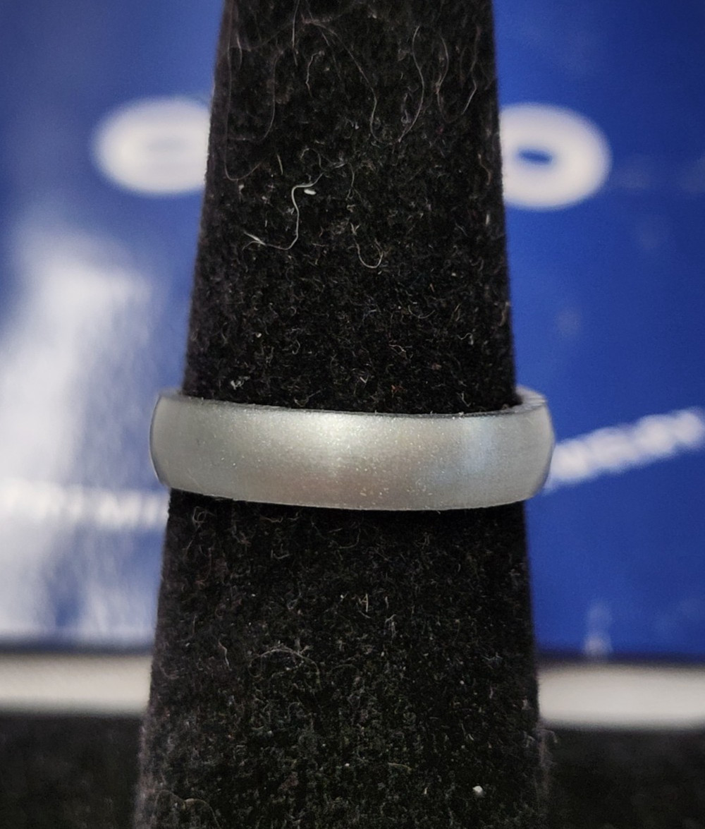 Enso Elements Luxe Thin Silicone Silver Ring sz 6