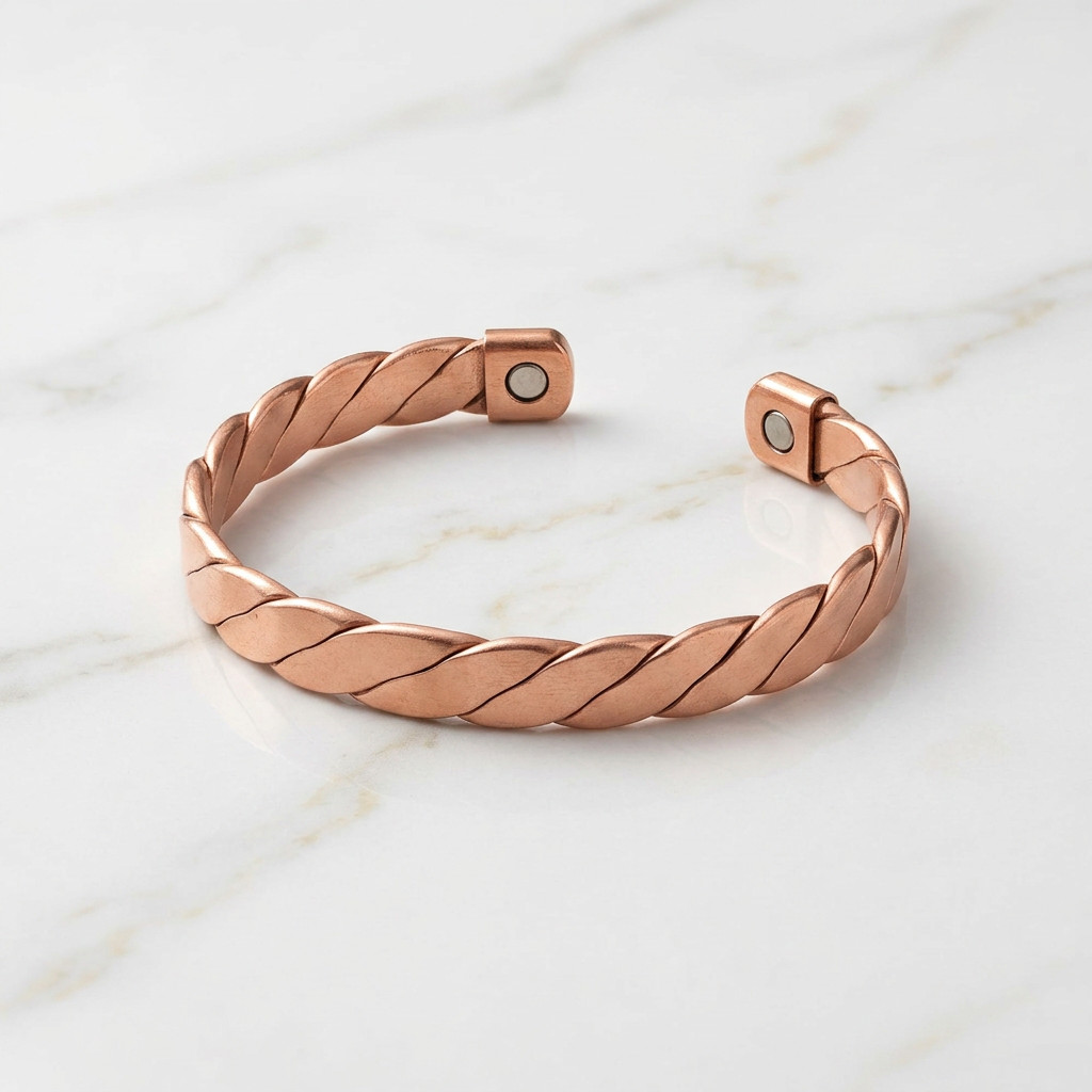 2 Pack Pure Copper Magnetic Bracelet Arthritis Pain Energy Therapy Cuff Upgraded