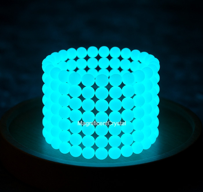 5pcs/set Luminous Stone Round Bead Bracelet Glow In The Dark Jewelry Party Gifts