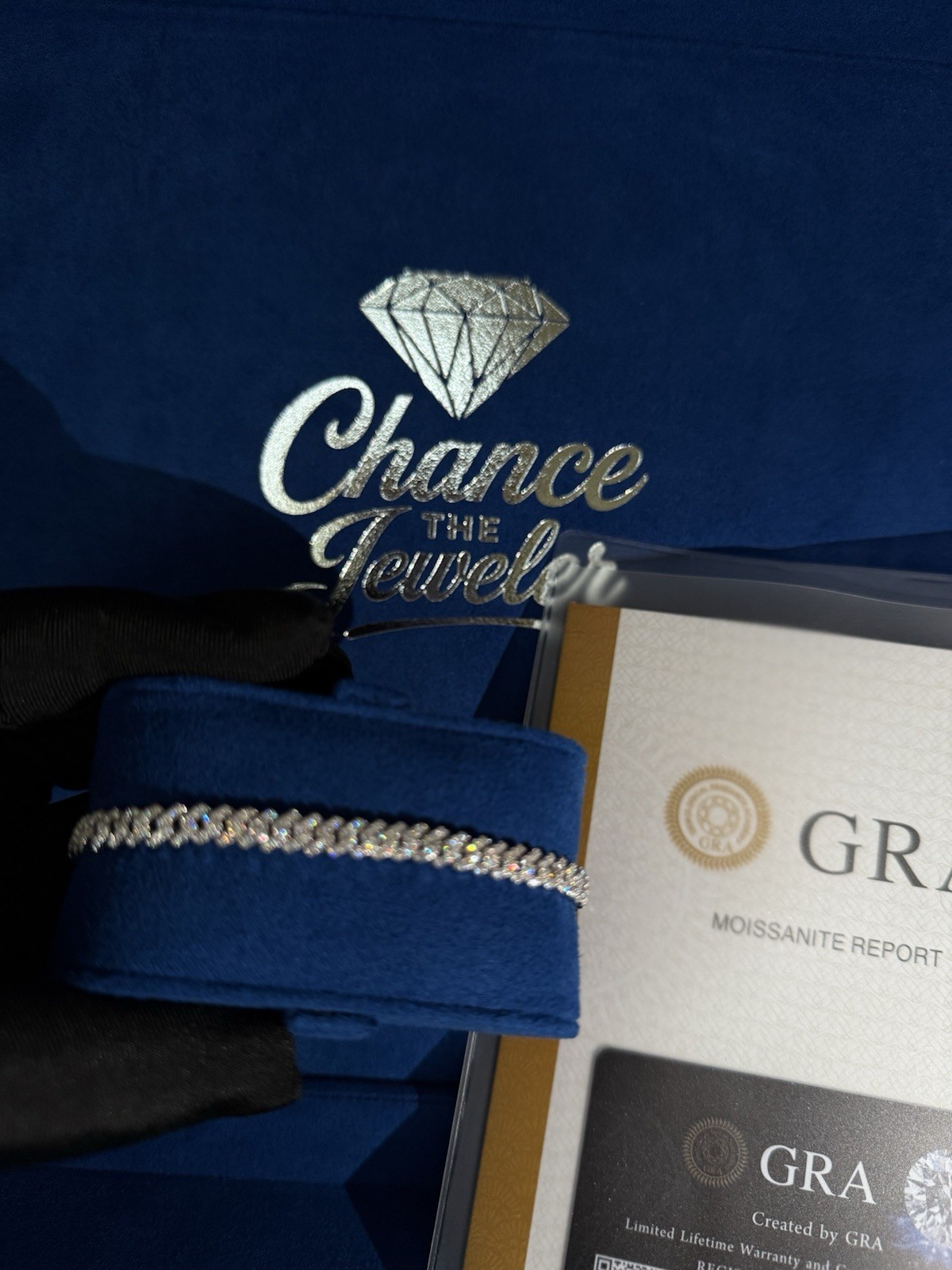 ✅Moissanite miami Prong Chain Iced 925 Silver bracelet