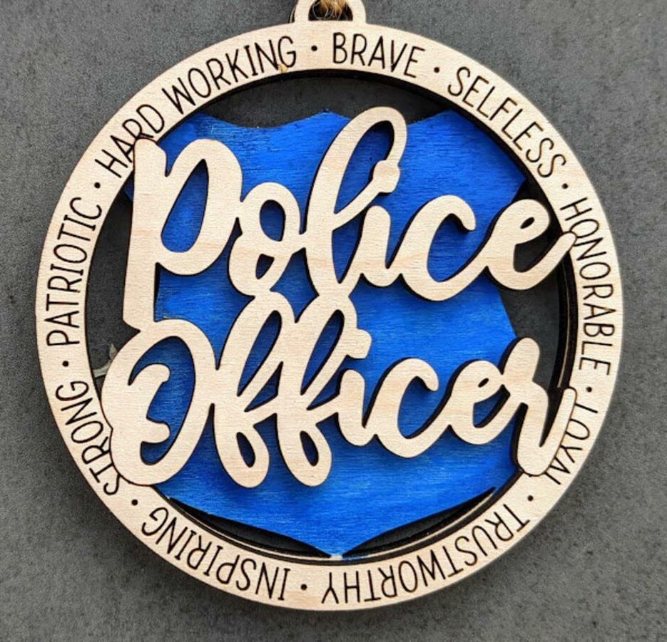 POLICE OFFICER PROTECT QUOTE COP pendant 20″ 925 Sterling Silver plate Necklace