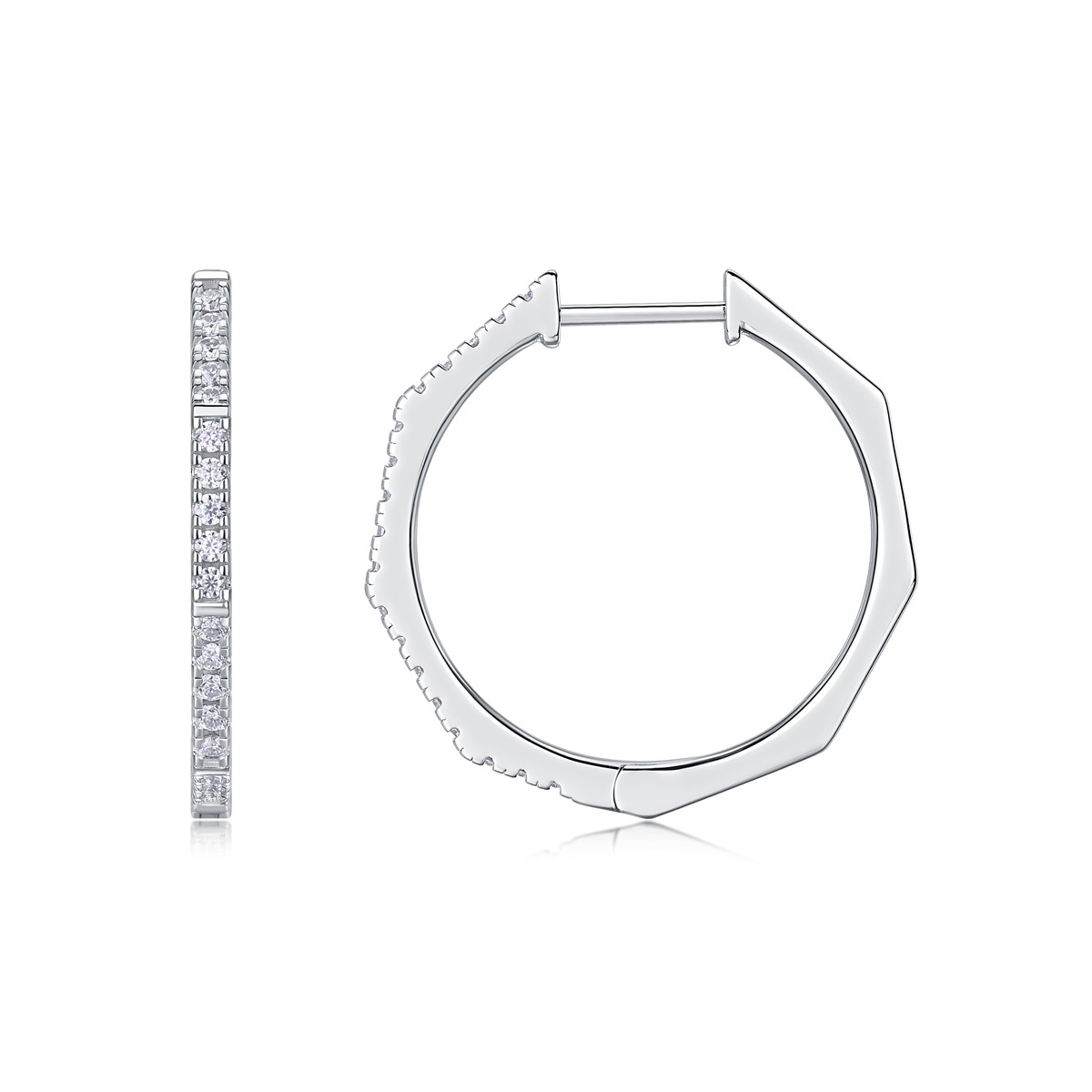 Modern Star Moissanite Earrings – Platinum Plated S925 Sterling Silver – Elegant
