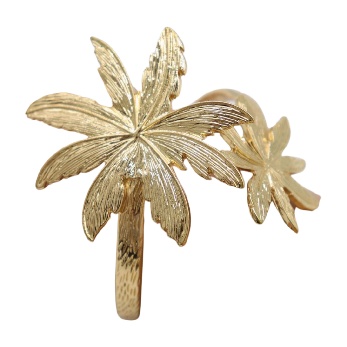 Women Wrist / Arm Cuff Bracelet Gold Metal Flowers Wrap Around Cute Accessory