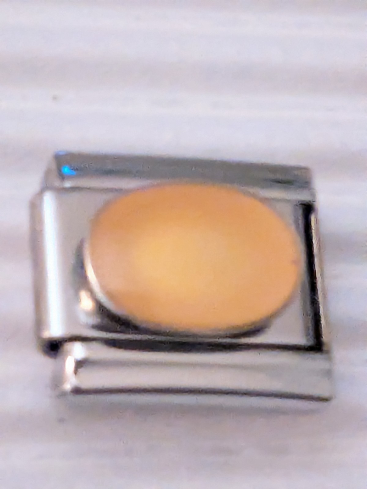 Casa D’Oro Italian Charm Oval Peach Stone Classic 9mm Link M52