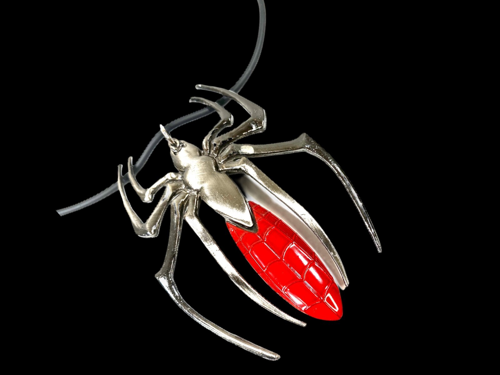 Spider With Removable Knife Necklace Pendant Punk Silver Jewelry