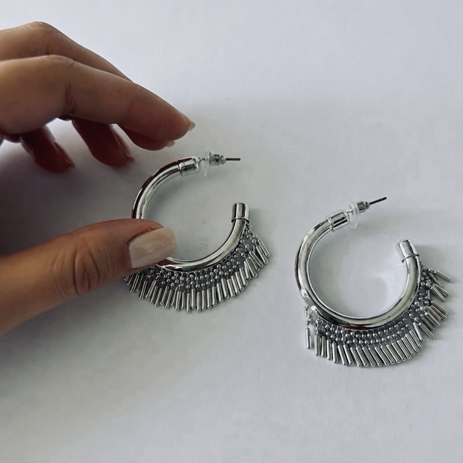 8 OTHER REASONS Draya Michele Abigail Fringe Hoop Earrings