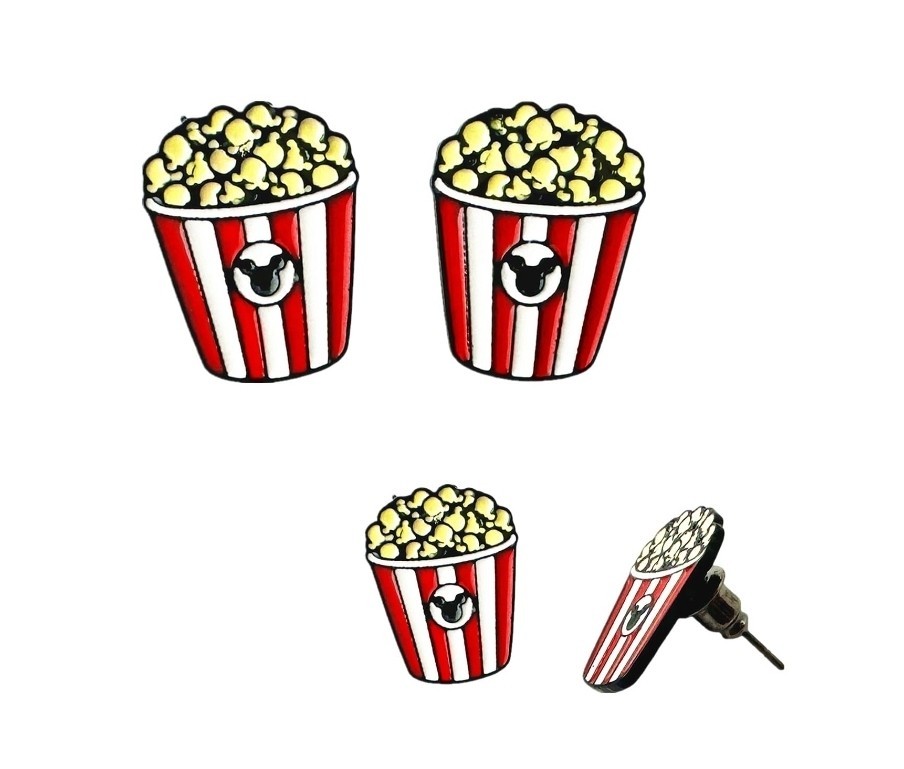 Magical Kingdom Earrings Metal Cartoon Popcorn Mickey Stud Earrings Gifts….261
