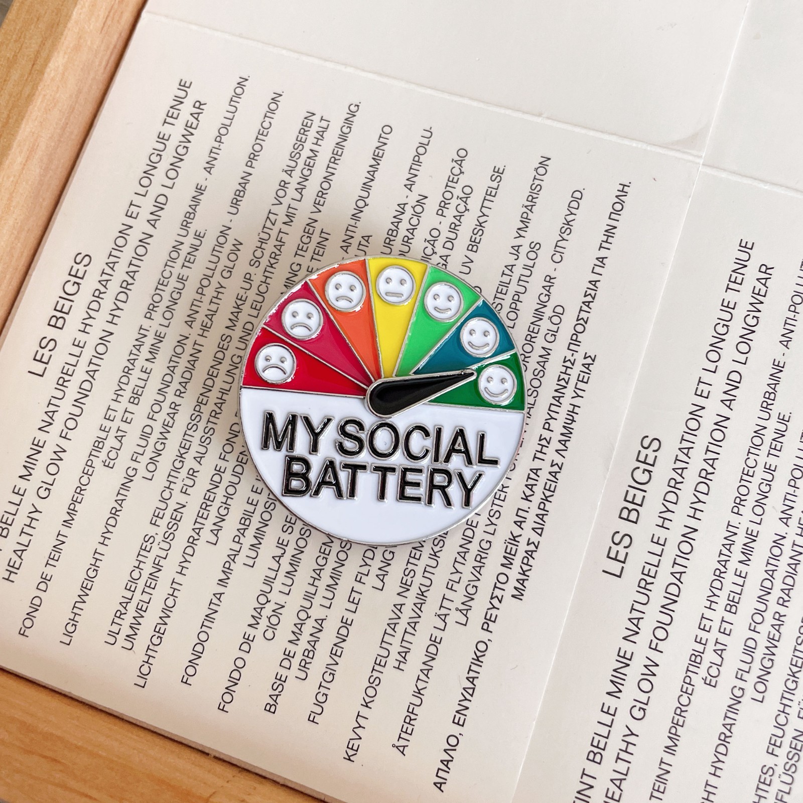 Cartoon Expression Design Enamel Pin My Attitude Brooch Pin My Social Battery