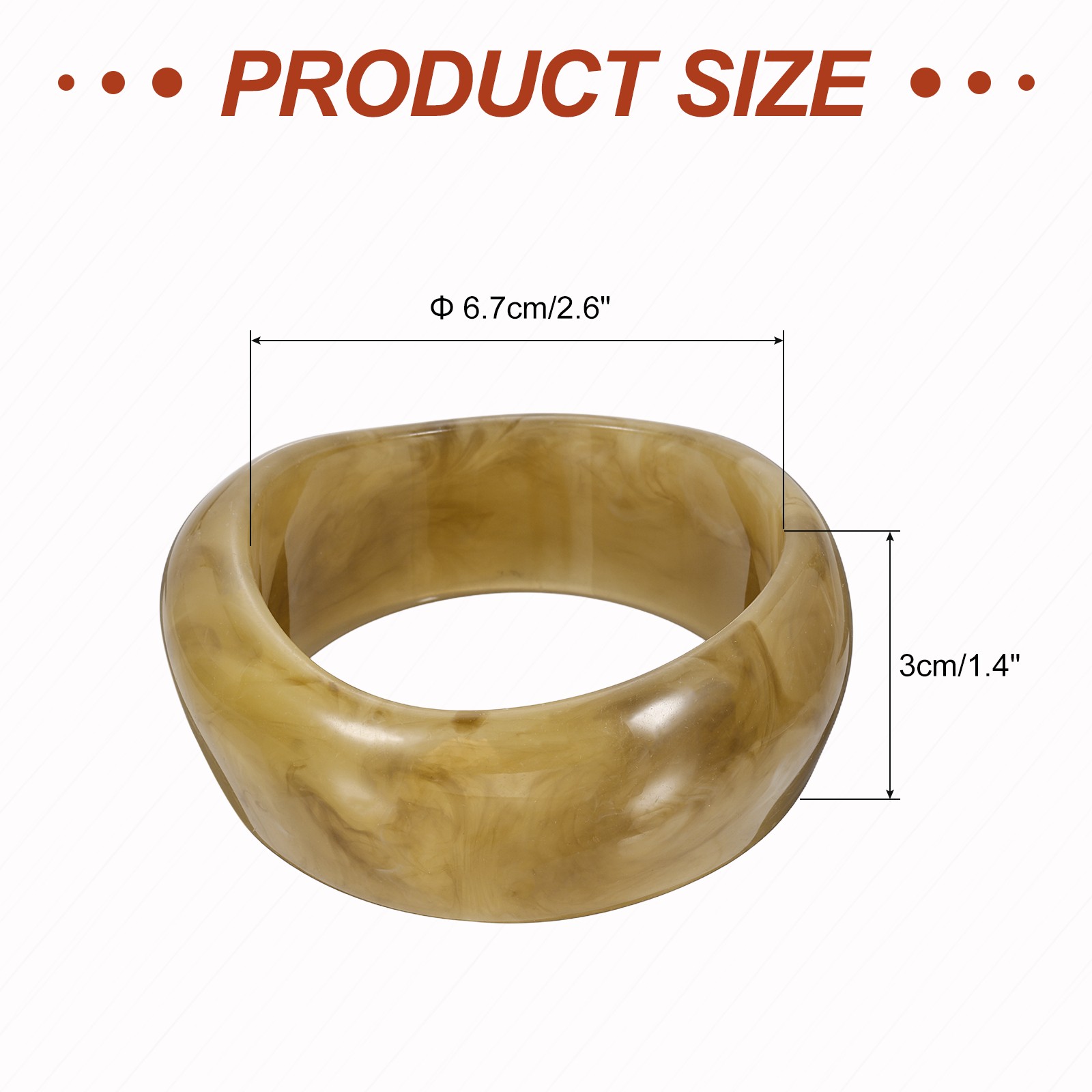 Acrylic Resin Bracelet Chunky Vintage Cuff Wide Geometric Bangles, Dark Brown