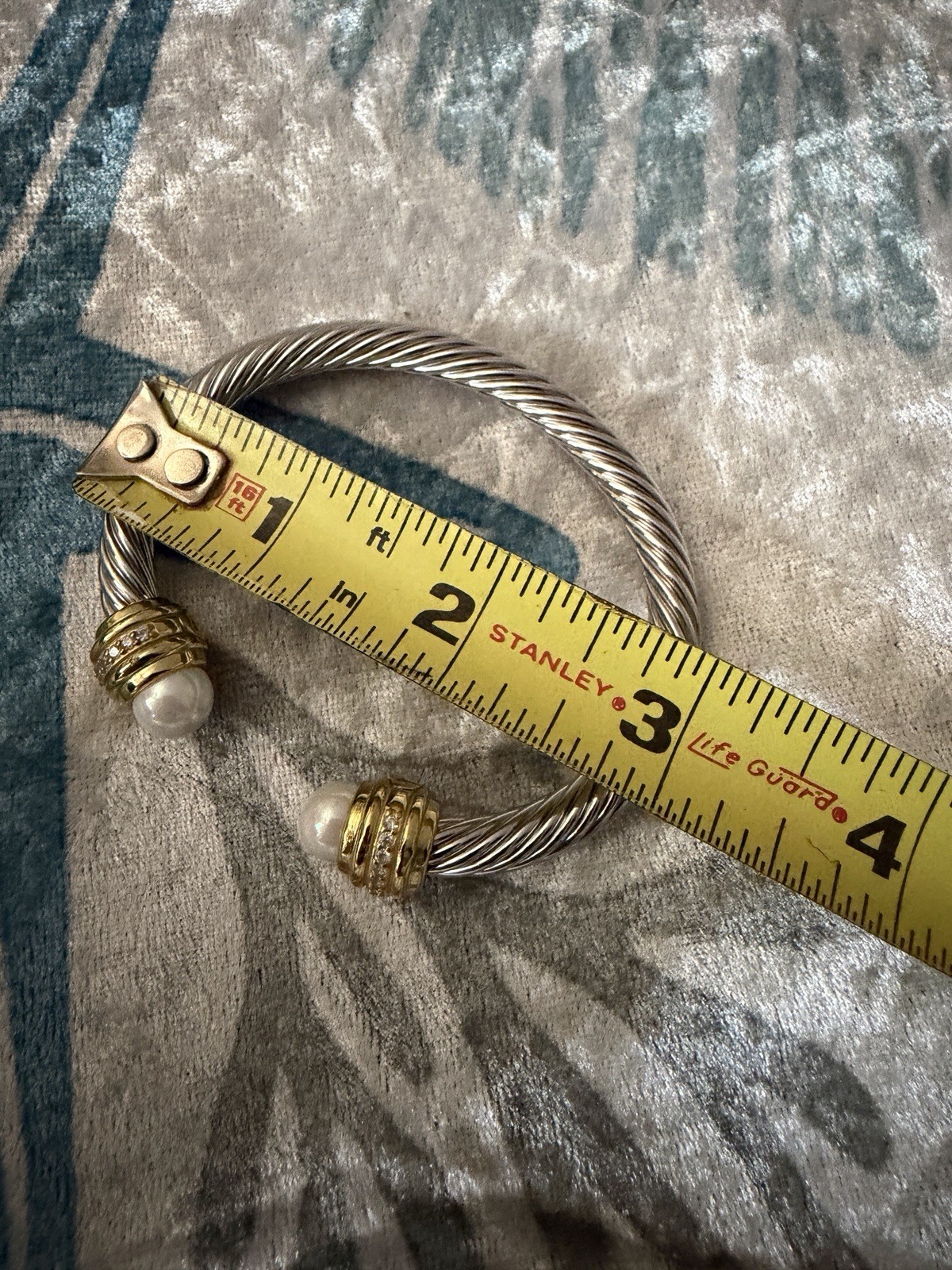 Costume Silver And Gold Cuff bracelet. NOT DAVID YURMAN. Size Small 3”