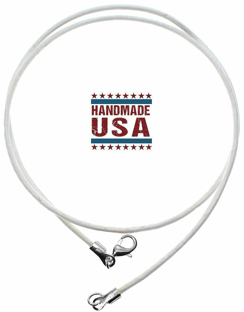 White Leather Cord Necklace Silver/Gold Clasp 16″ 18″ 20″ 22″ 24″ 26″ 28″ 30″