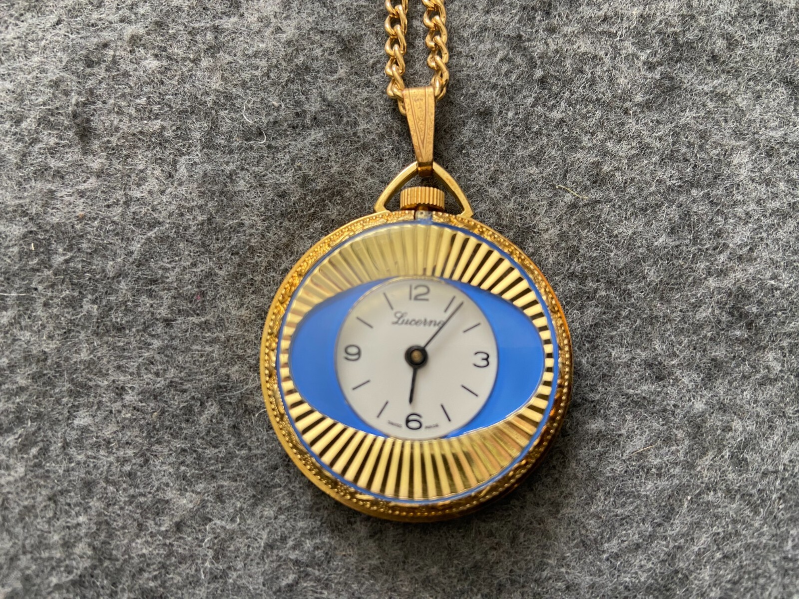 Swiss Made Lucerne Mechanical Wind Up Vintage Necklace Pendant Watch