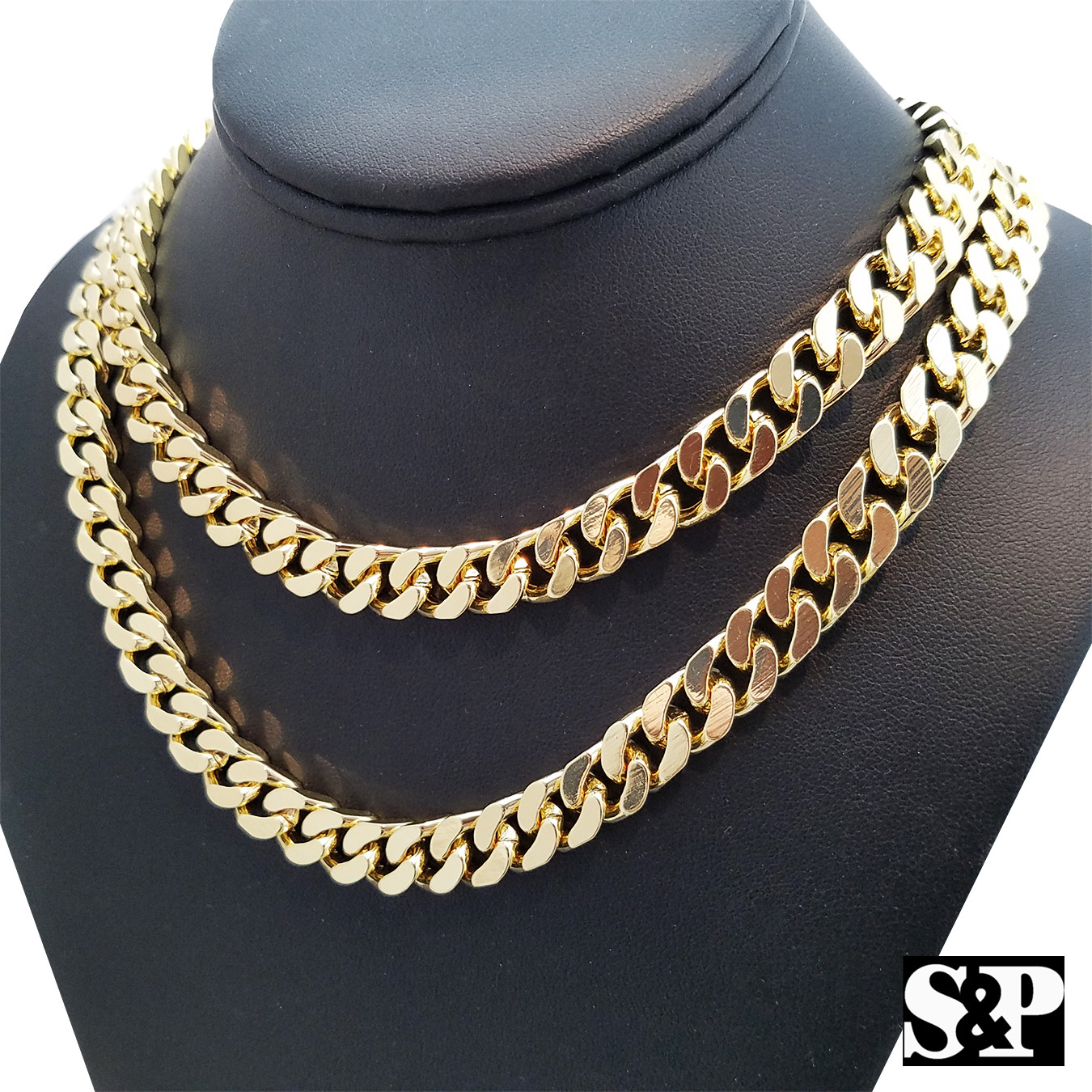 Hip Hop Rapper’s Gold Plated 10mm 16″, 18″, 20″, 24″ Miami Cuban Chain Necklace