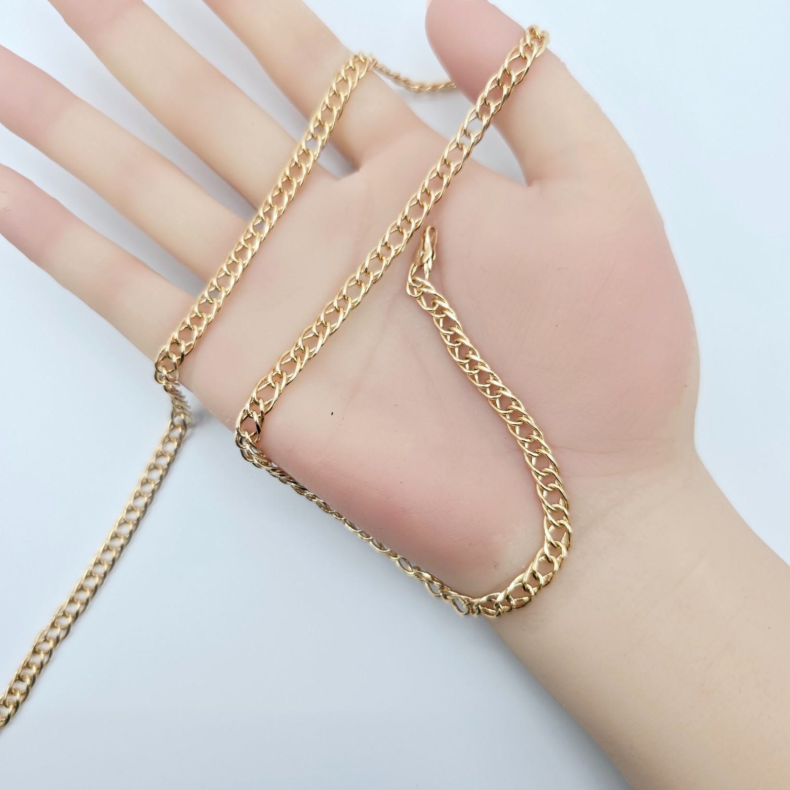 Curb Chain Necklace for Men & Women, 23.6 Inch Length, XPNL0088 Slim Rose Gold