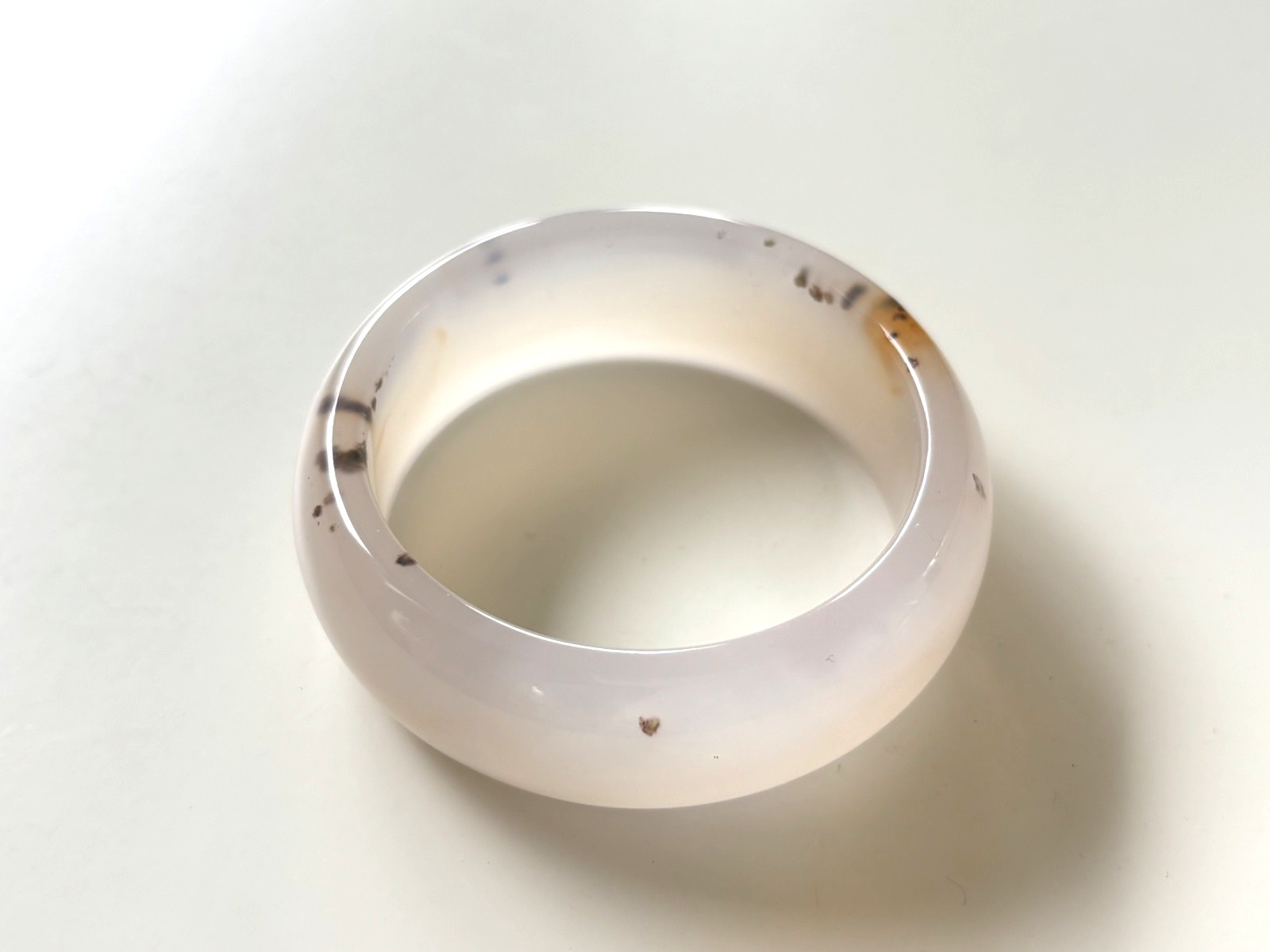 50mm Carnelian Agate Bangle Bracelet Cream Lace Agate Banding