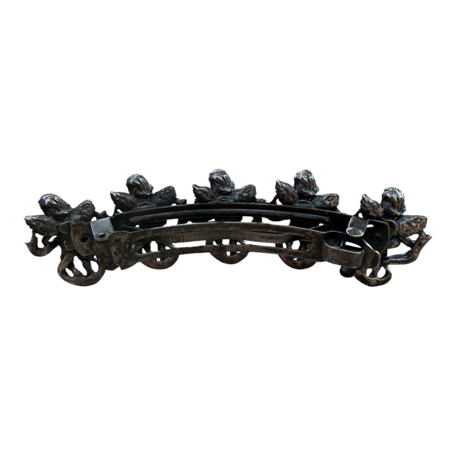 Kirks Folly Silver Plated Angel Cherub Hair Barrette Clip
