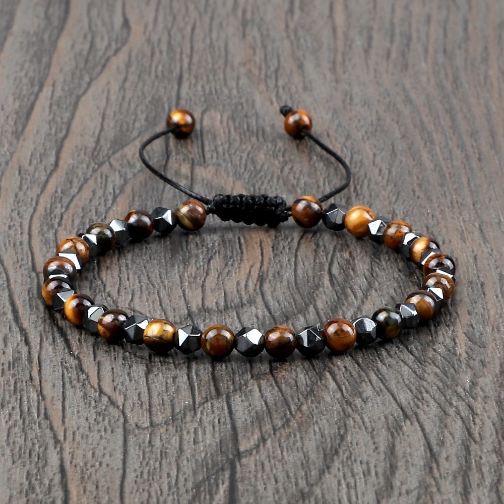 Protection Bracelet Tiger’s Eye Hematite Stone Bracelet Healing Dainty Bracelet