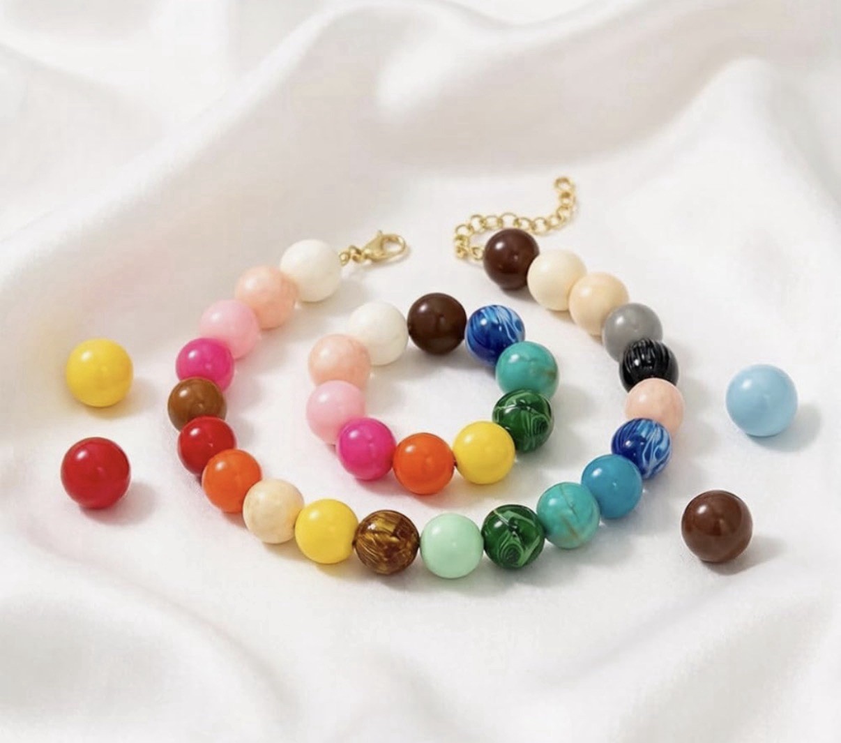 Set Collar + Pulsera de Cuentas Multicolor | Tendencia Verano