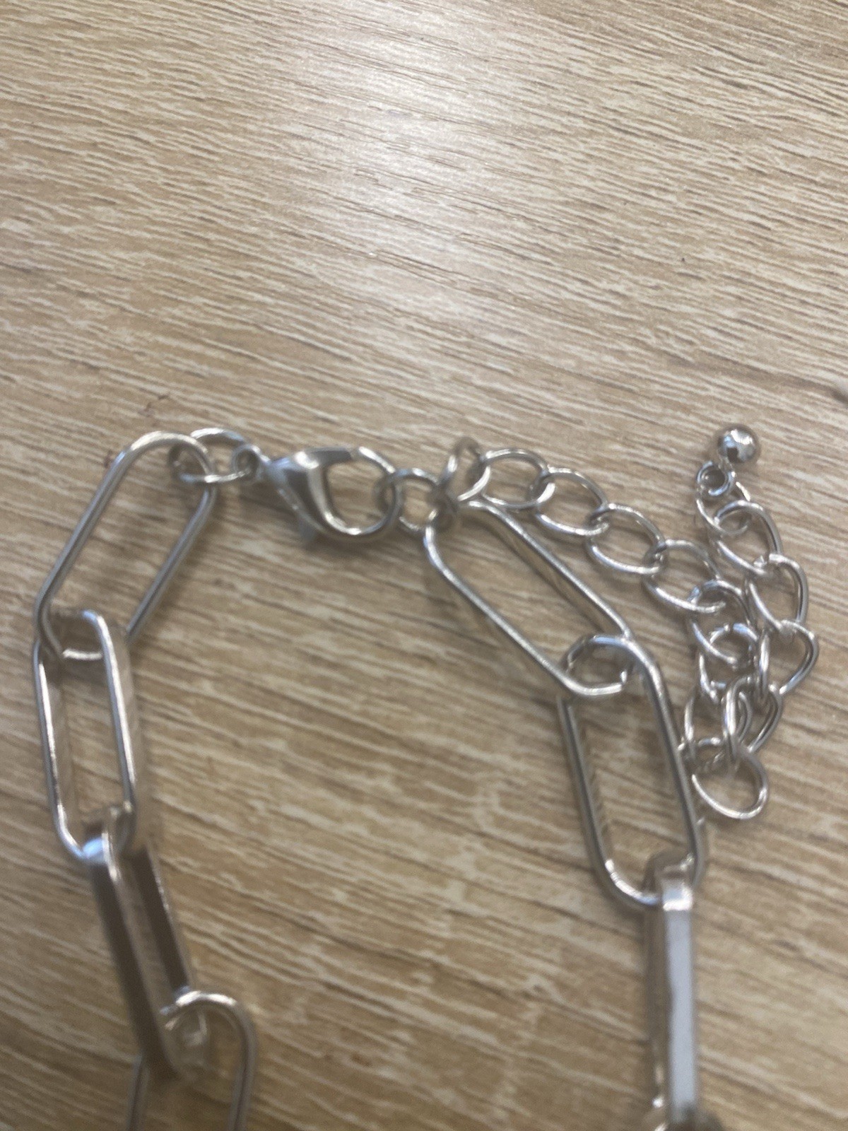 2pc Silver Paperclip Chain Necklace Set Star Charm Padlock Pendant