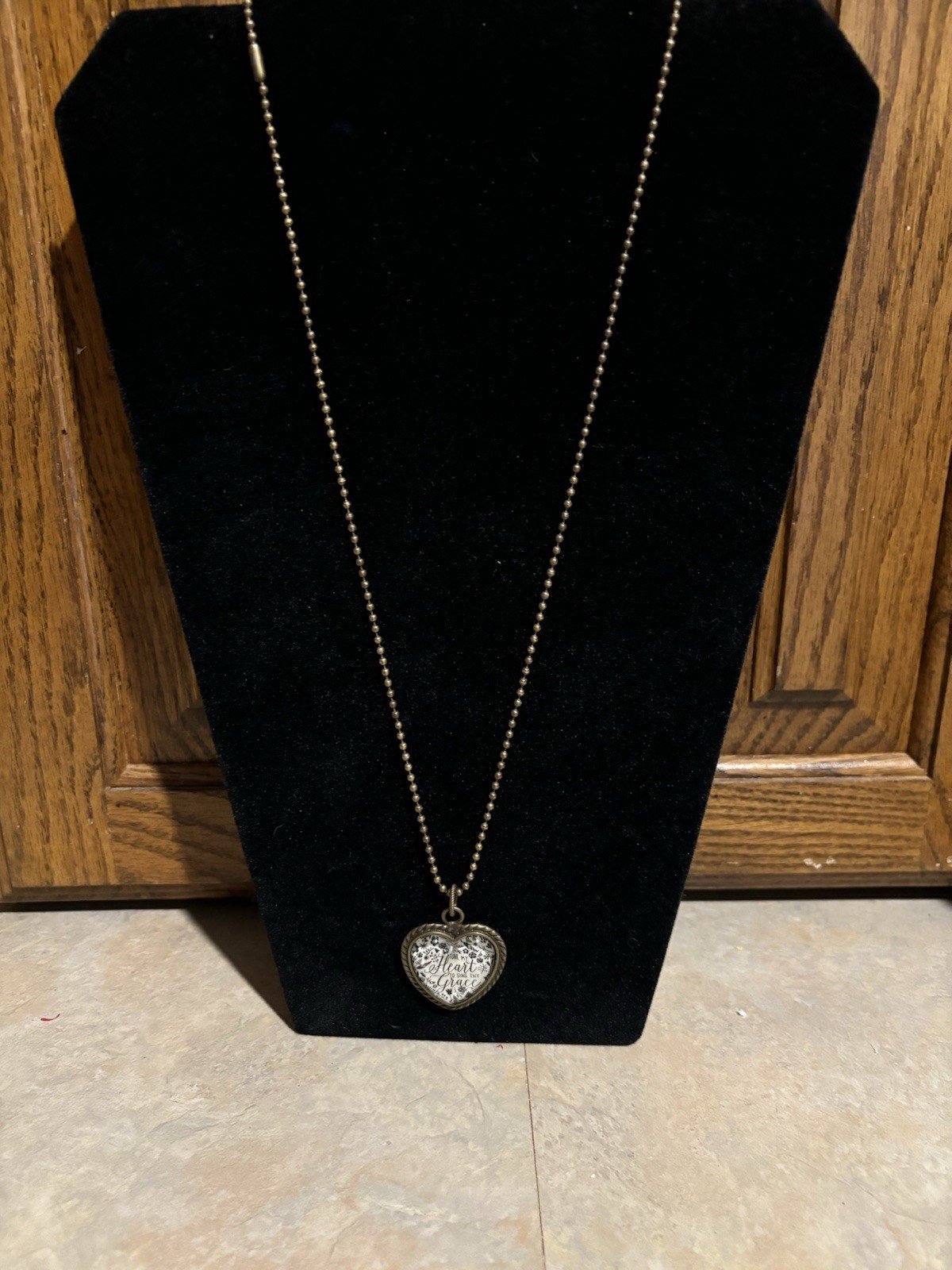 NEW Antique Gold-Toned Chain Necklace W/Pendant Tune My Heart To Sing Thy Grace