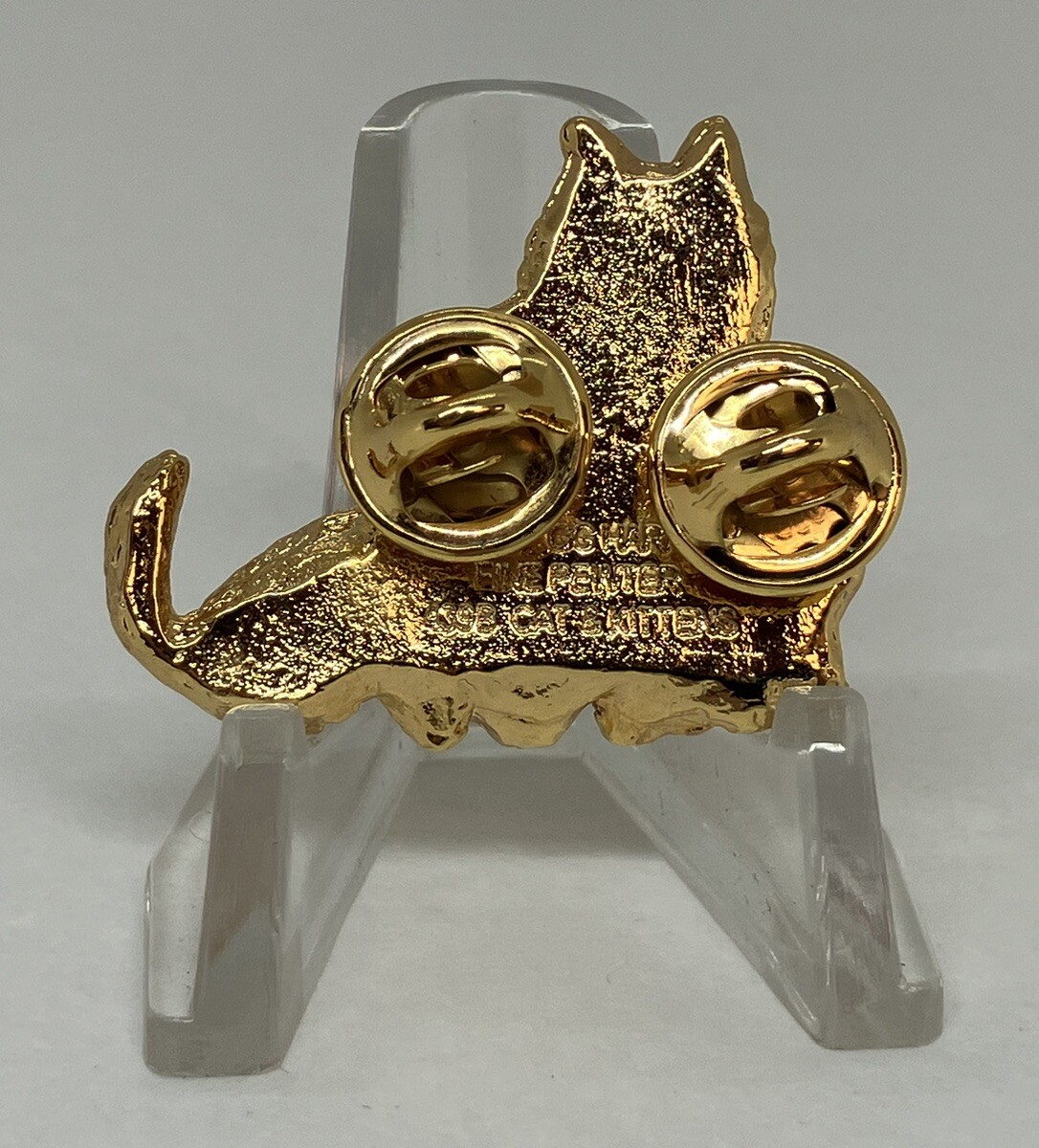 GG Harris Gold Tone Fine Pewter Cat & Kittens Pin 439B (C) 1999