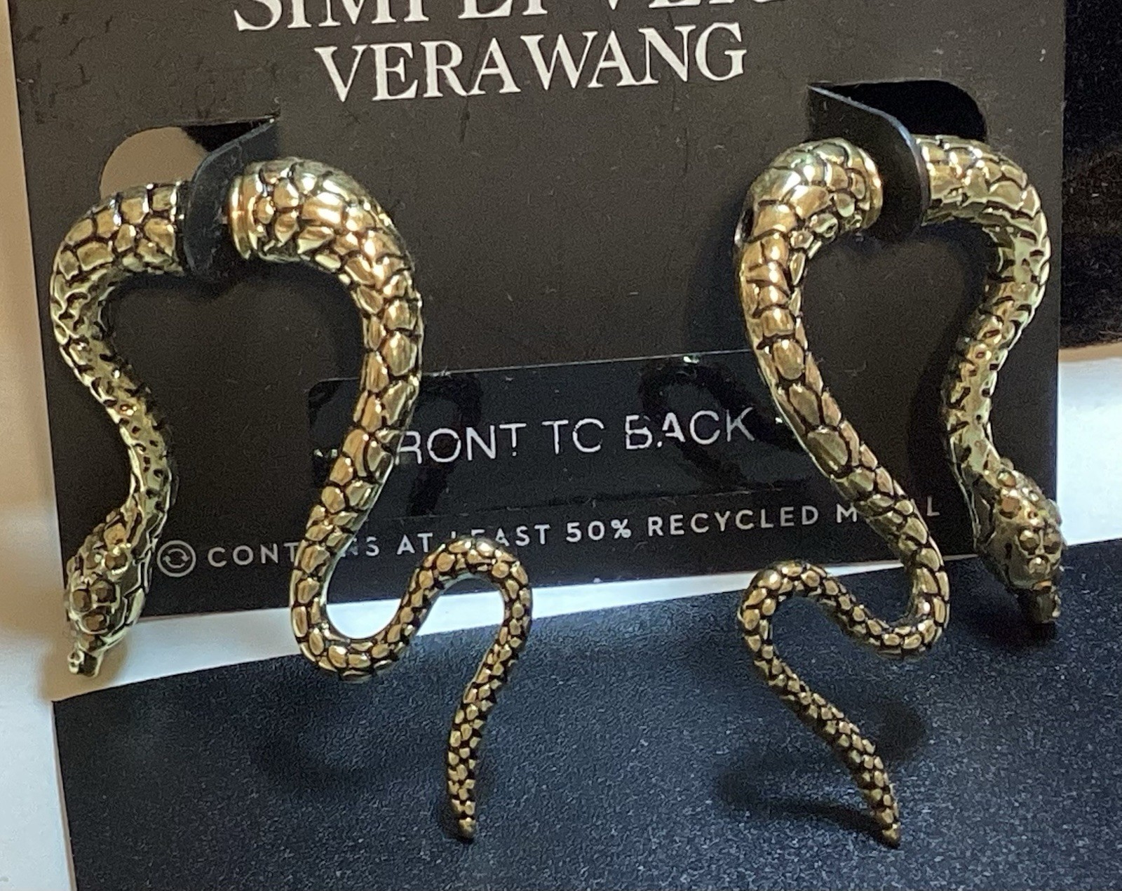 Simply Vera Wang Front To Back Snake Pierced Earrings New! Gothic Elegant!