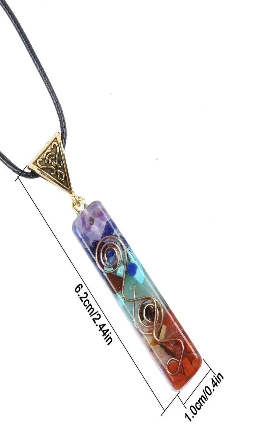 7 Chakra Healing Relief Natural Stone Reiki Pendant Necklace Unisex Crystal