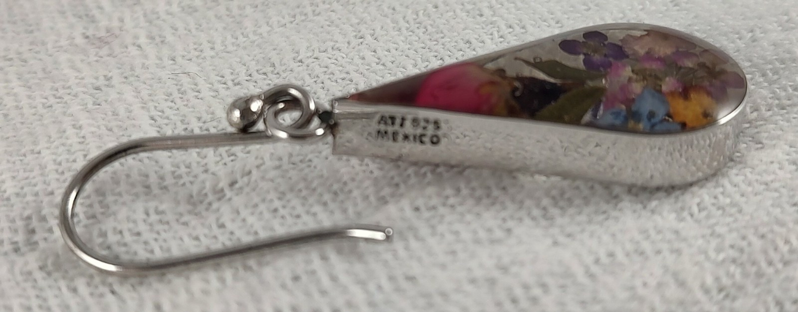 ATI 925 Mexico Genuine FLOWERS Dangle Earrings Sterling Silver Unique!