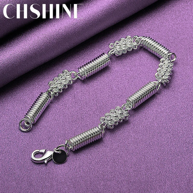 CHSHINE 925 Sterling Silver Spring Bracelet For Women Charm Fine Jewelry