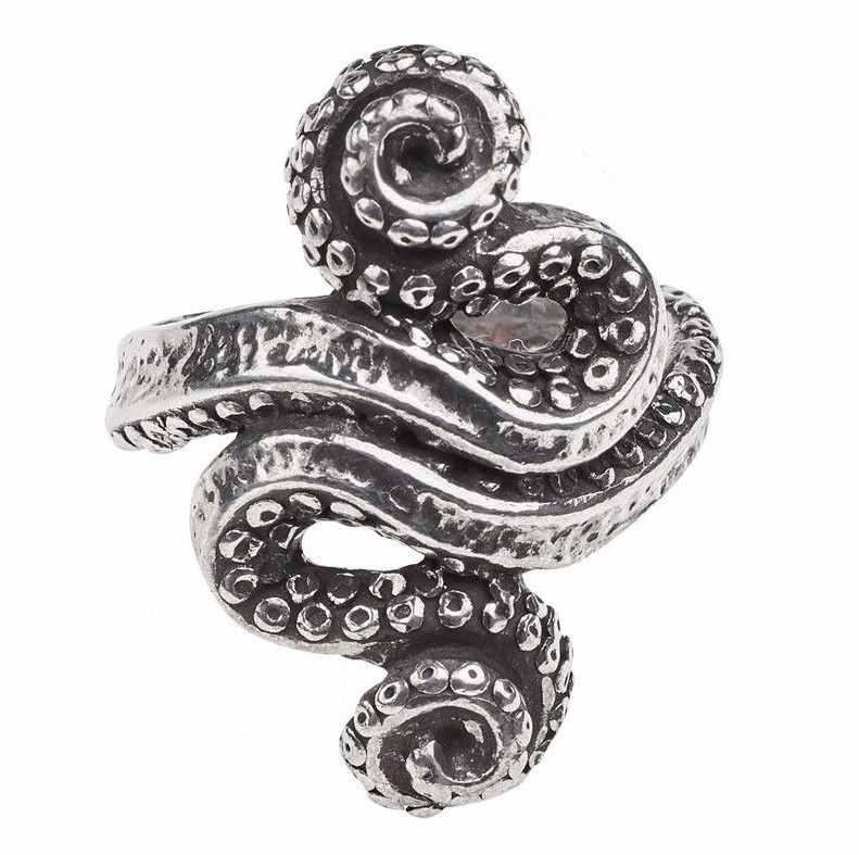 Kraken Fine Pewter Ring Octopus Sea Monster Squid Tentacles Alchemy Gothic R221