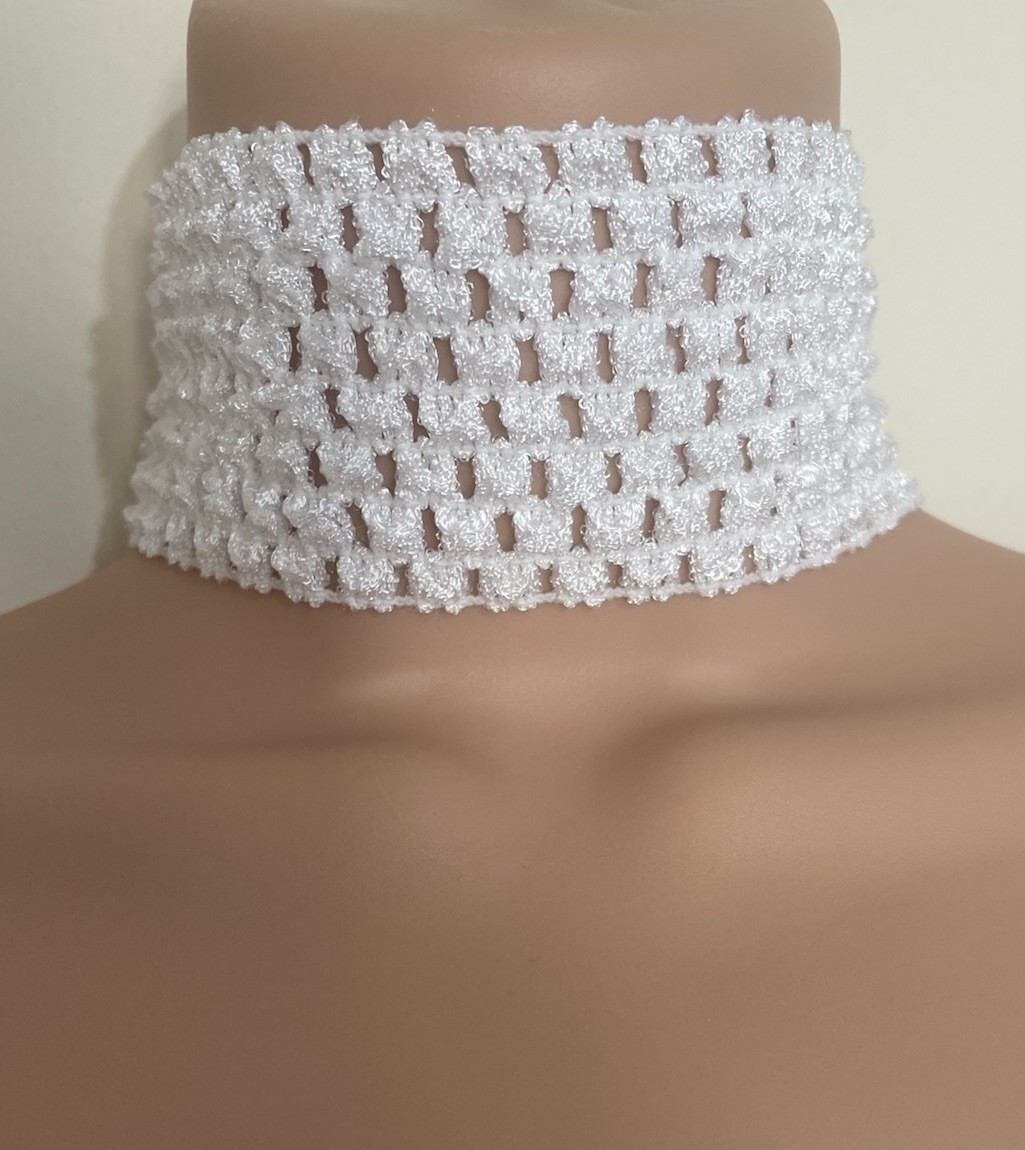 Women Ladies Elasticated polyester Lace Ribbon Necklace Choker Wedding Parties