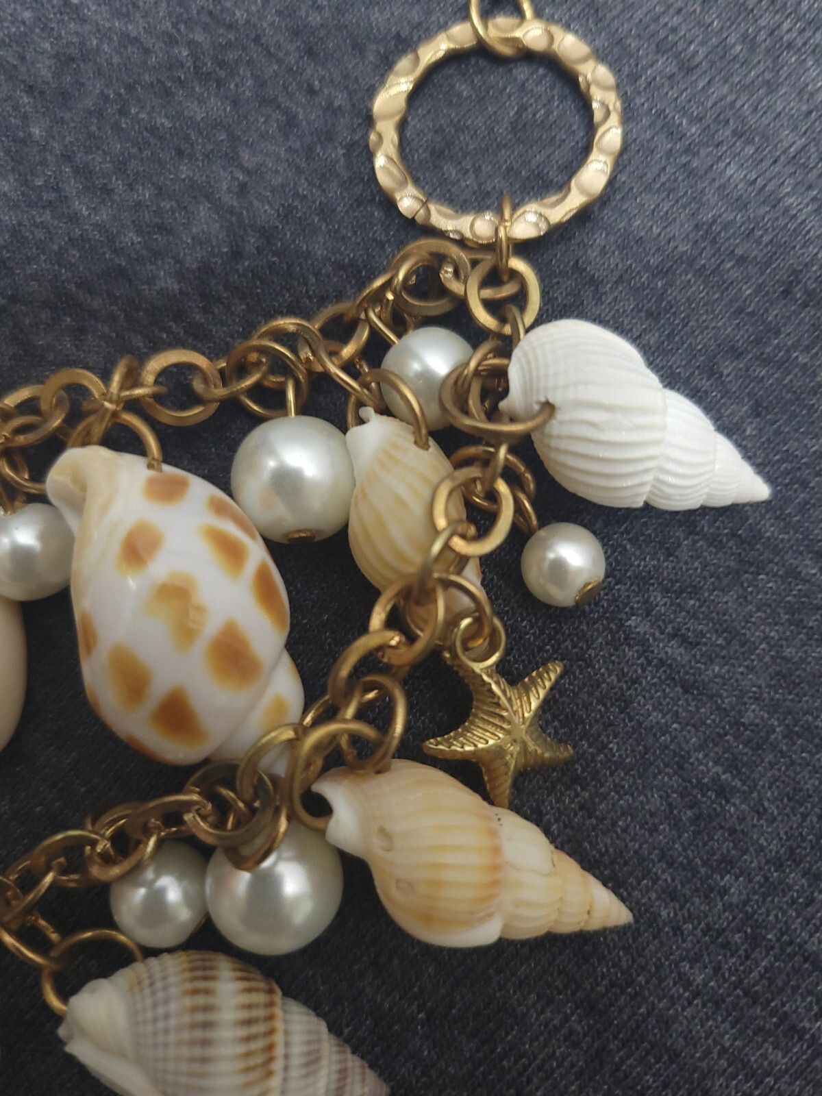 Shell, Starfish & Pearl with Gold Chain Neckless Fashion Jewelry 16” to 20”