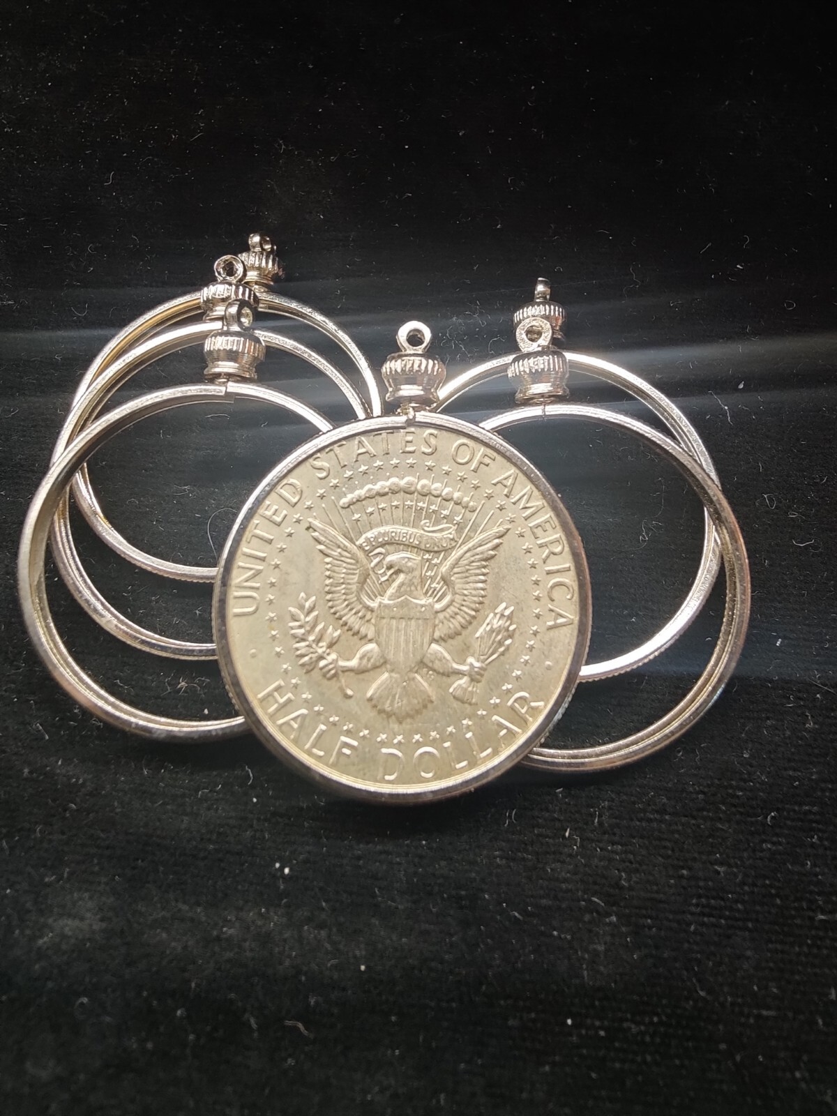 10pcs NicklePlated HalfDollar Coin Holder Pendant Style Necklace Free Ship USA