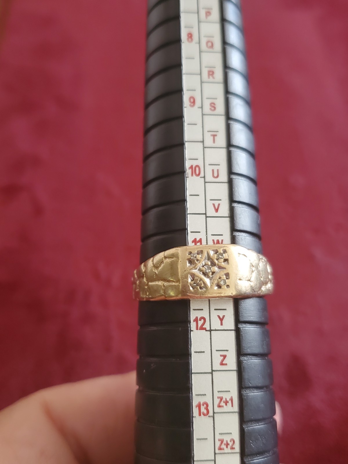 10k Yellow gold diamond men ring Vintage