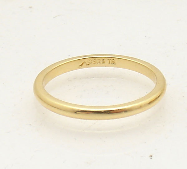 Michael Anthony Technibond Plain Wedding Band Ring 14K Yellow Gold Plated Silver